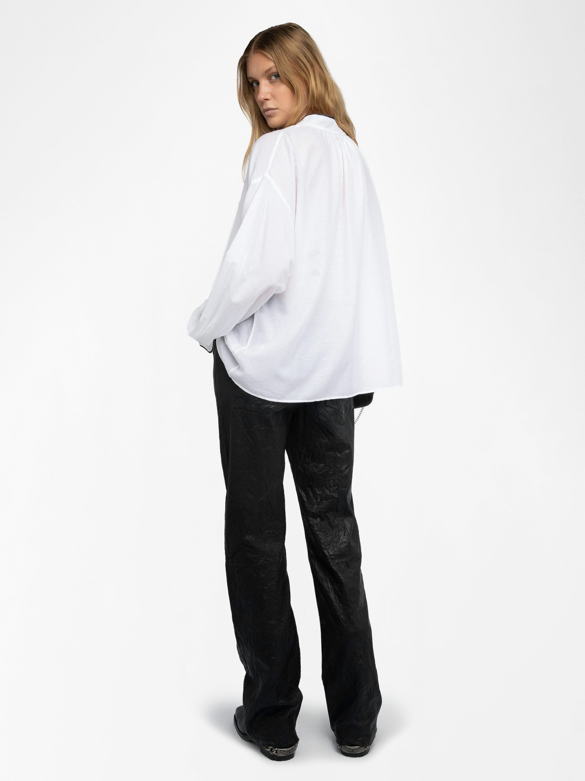 Troene Blouse - Oversize tomboy cotton blouse, long sleeves.